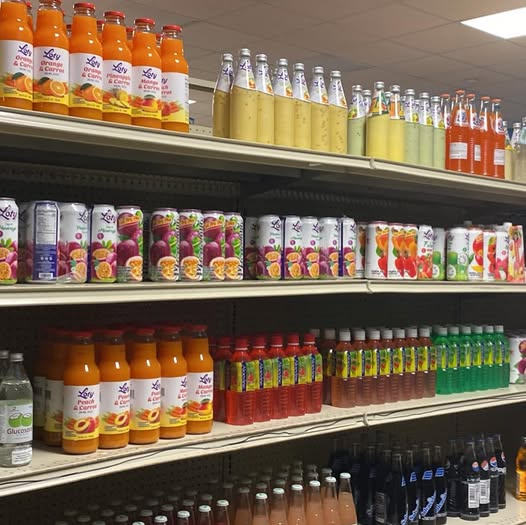 Colorful Latin American drink shelf
